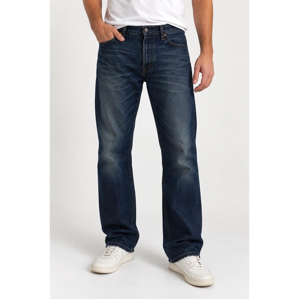 Levis 501 Original Fit Dark Wash Straight Leg Button Fly Denim Jeans Mens 40x30